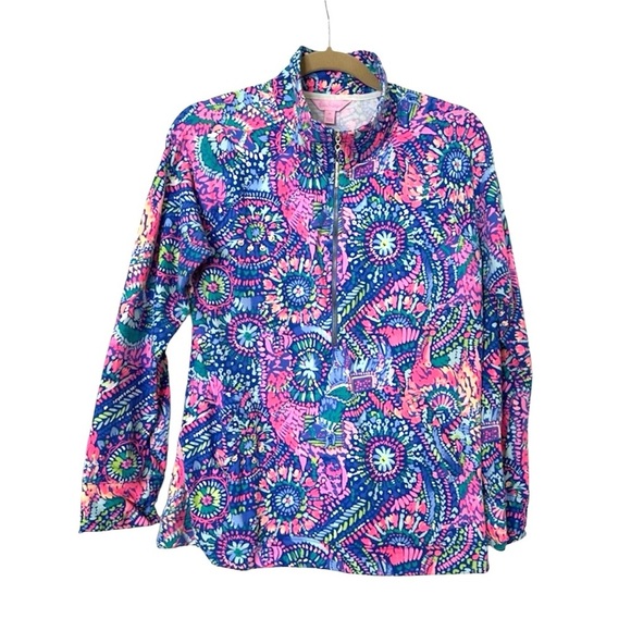 Lilly Pulitzer Skipper Popover Half Zip No Prob-Llama Print Womens Medium - Picture 3 of 8